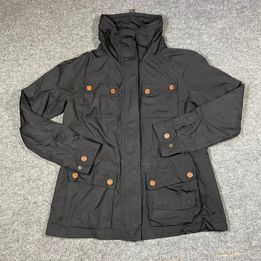Lauren Ralph Lauren Field Jacket Small Black Utility Horse Buttons Equestrian
